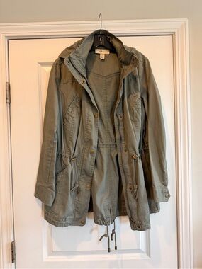 Style & Co. Olive Utility Hooded Jacket